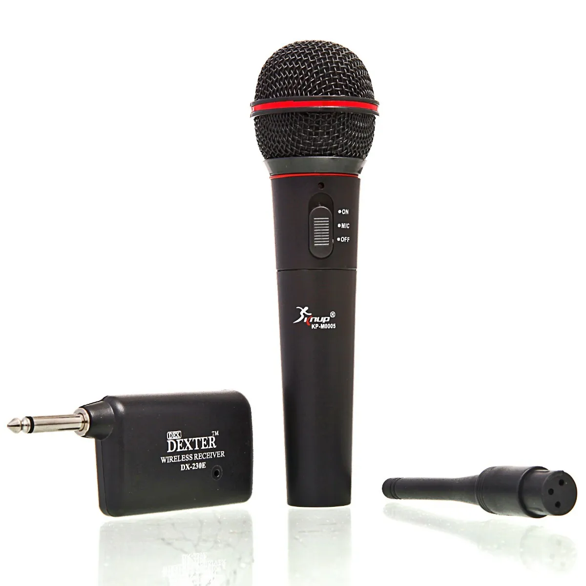 Microfone Sem Fio Unidirecional Knup KP-M0005 Alcance Até 30M Hi-fi